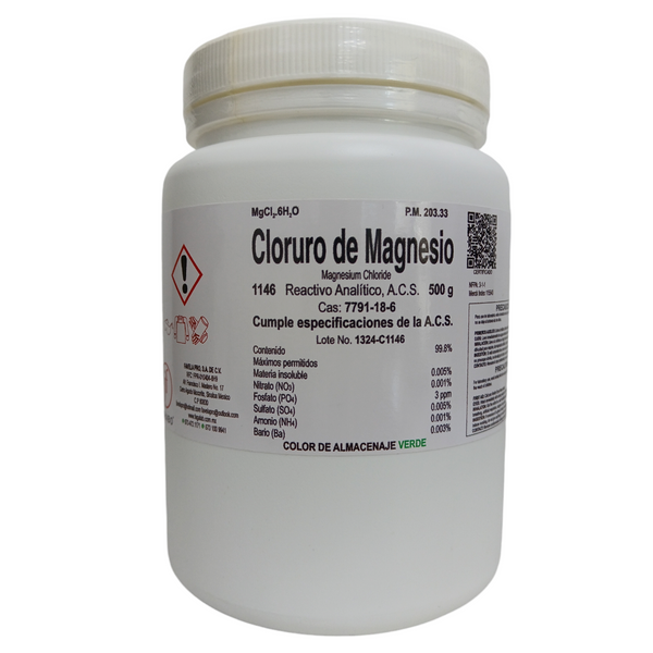 Cloruro de Magnesio R. A. de 500 G Jf Lhabo