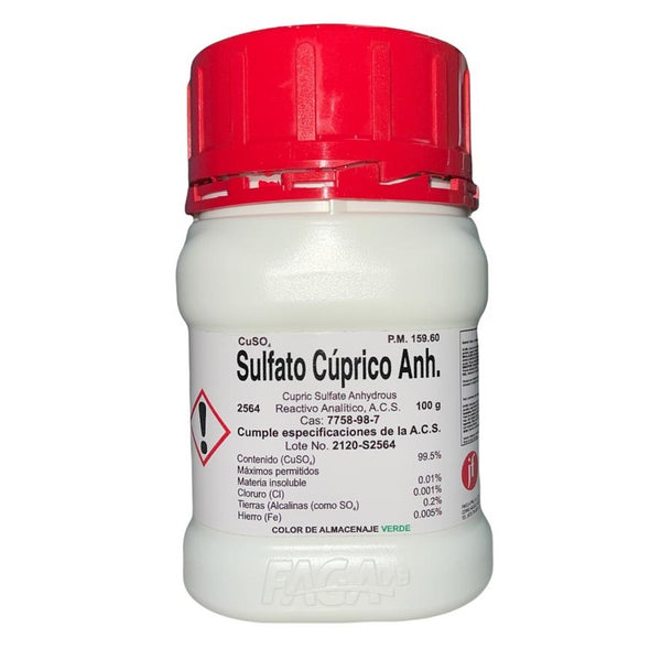 Sulfato Cúprico Anhidro R. A. de 100 G Fagalab
