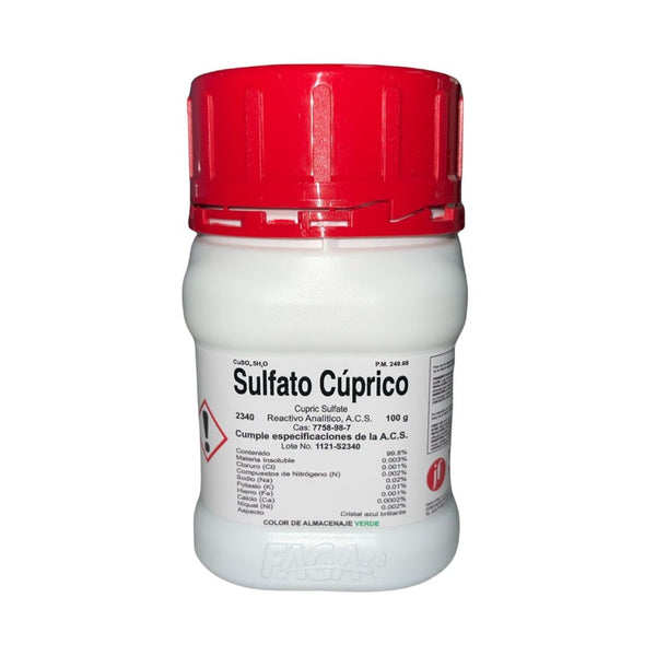 Sulfato Cúprico Pentahidratado R. A. de 100 G Fagalab
