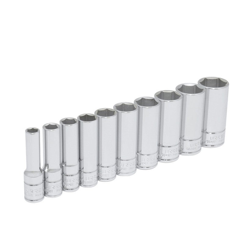 Juego 10 Dados Largos Pulgadas Cuadro de 3/8 52111 Urrea-h