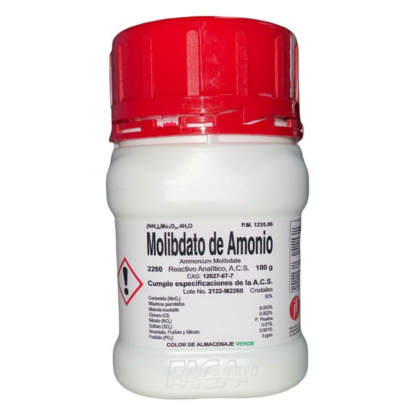 Molibdato de Amonio R. A. de 100 G Fagalab