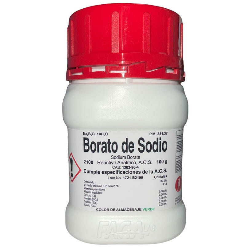 Borato De Sodio R. A. De 100 G Fagalab ID-1641129