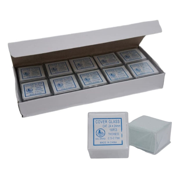 Cubreobjetos 24x24mm Paq de 10 Cajas C/100 C/u Jf Lhabo