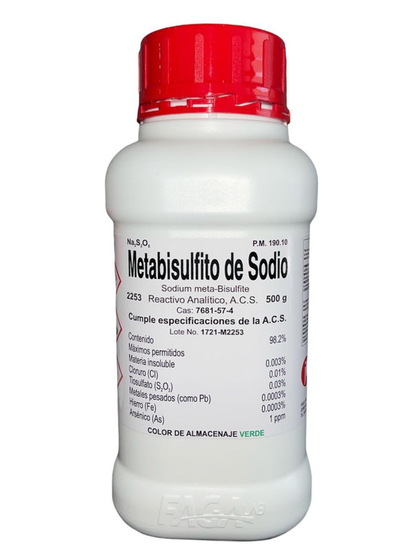 Metabisulfito de Sodio R. A. de 500 G Fagalab