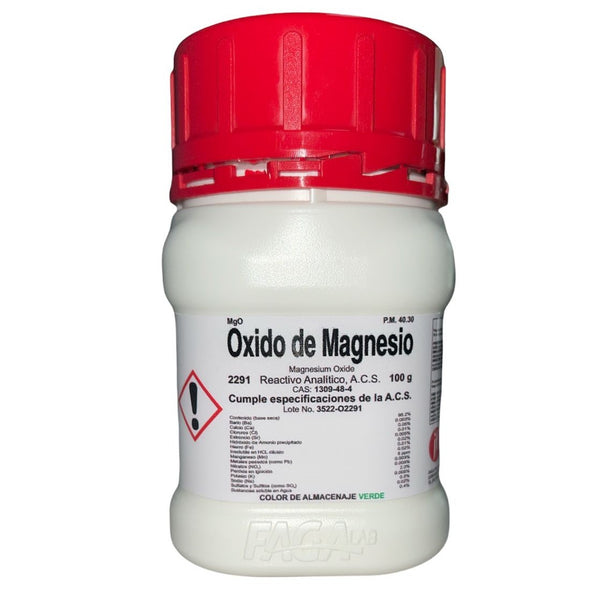 Oxido de Magnesio R. A. de 100 G Fagalab