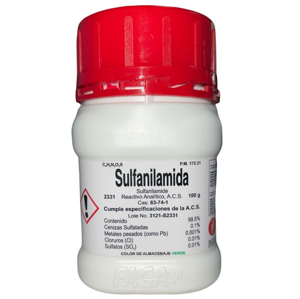 Sulfanilamida R. A. de 100 G Fagalab