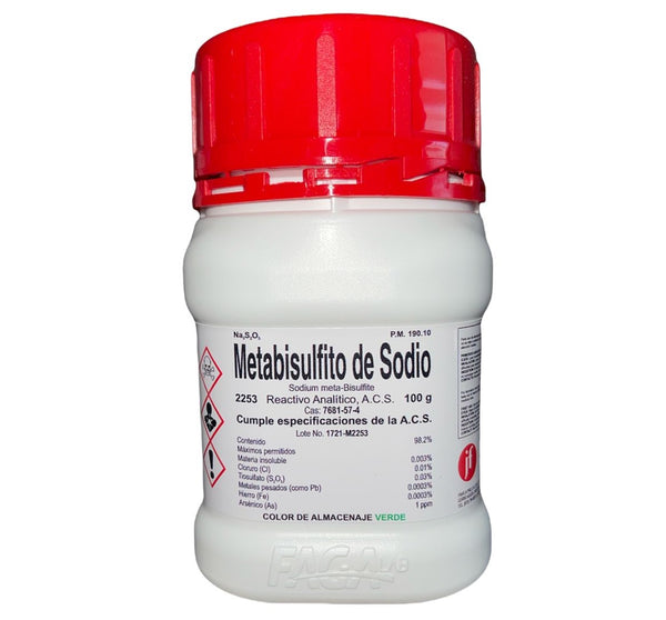 Metabisulfito de Sodio R. A. de 100 G Fagalab