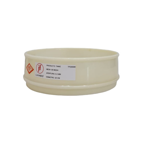Tamiz de Plástico para Pruebas de Laboratorio 20cm Malla 80 Jf Lhabo
