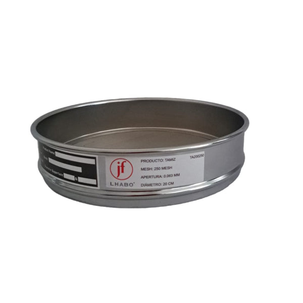 Tamiz de Metal para Pruebas de Laboratorio 20cm Malla 250 Jf Lhabo