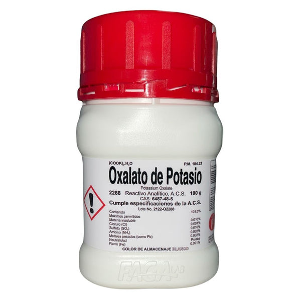 Oxalato de Potasio R. A. de 100 G Fagalab