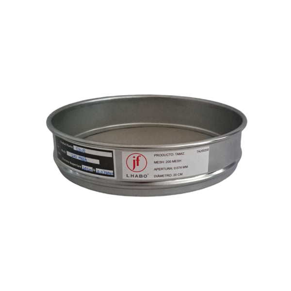 Tamiz de Metal para Pruebas de Laboratorio 20cm Malla 200 Jf Lhabo