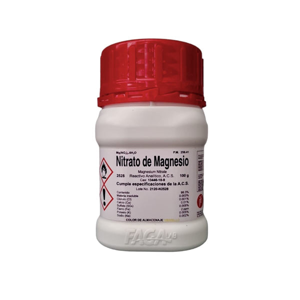 Nitrato de Magnesio R. A. de 100 G Fagalab