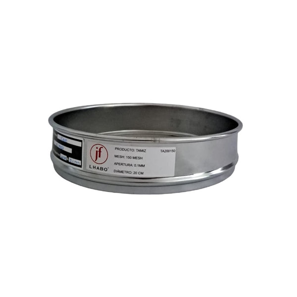 Tamiz de Metal para Pruebas de Laboratorio 20cm Malla 150 Jf Lhabo