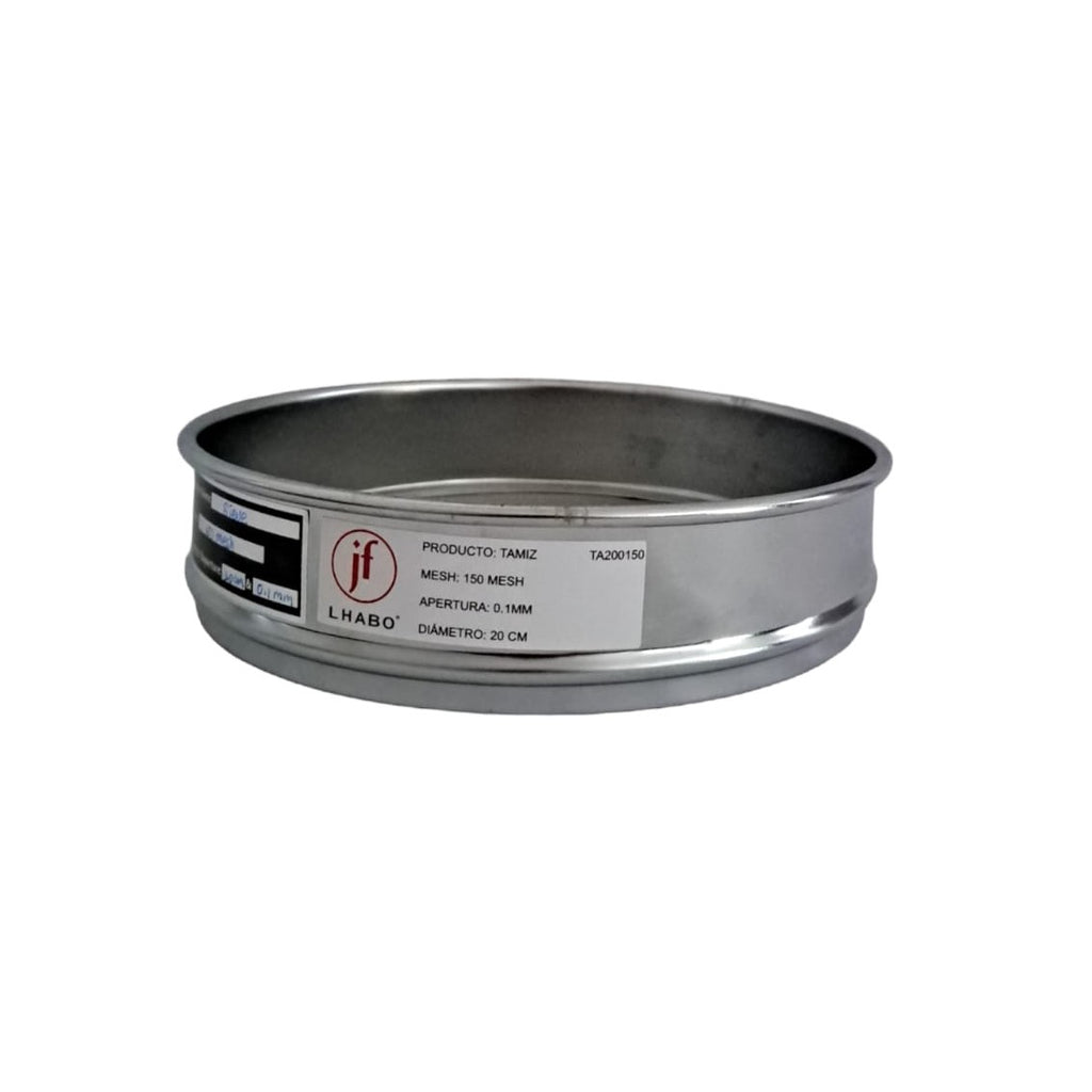 Tamiz de Metal para Pruebas de Laboratorio 20cm Malla 150 Jf Lhabo