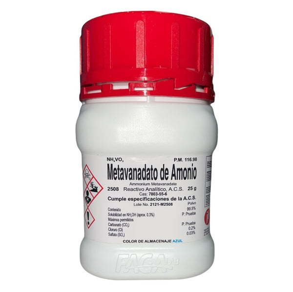 Metavanadato de Amonio R. A. de 25 G Fagalab