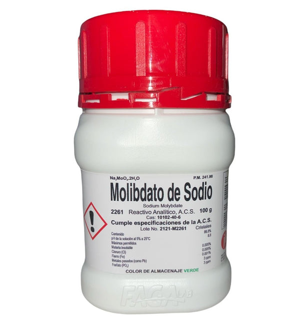Molibdato de Sodio R. A. de 100 G Fagalab