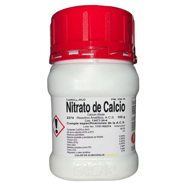 Nitrato de Calcio R. A. de 100 G Fagalab