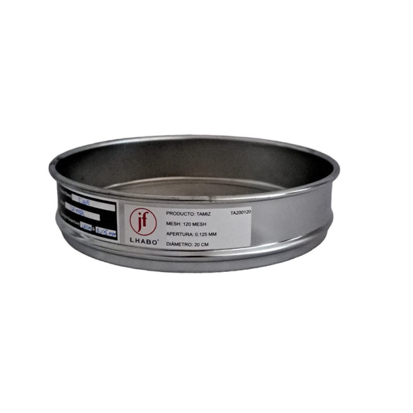 Tamiz de Metal para Pruebas de Laboratorio 20cm Malla 120 Jf Lhabo