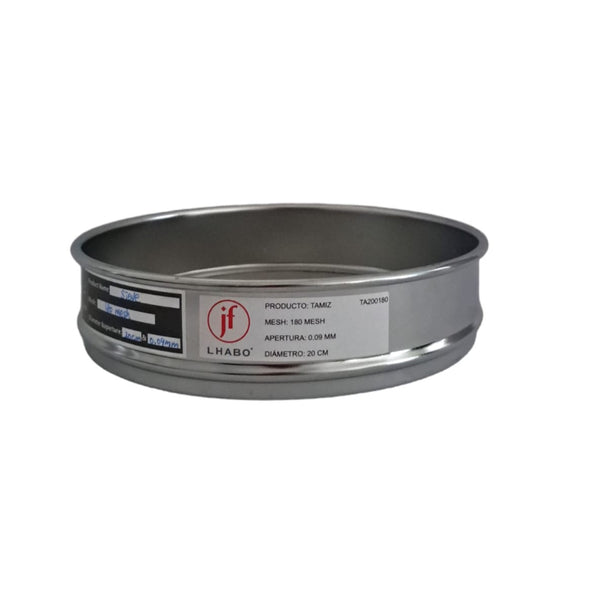 Tamiz de Metal para Pruebas de Laboratorio 20cm Malla 180 Jf Lhabo