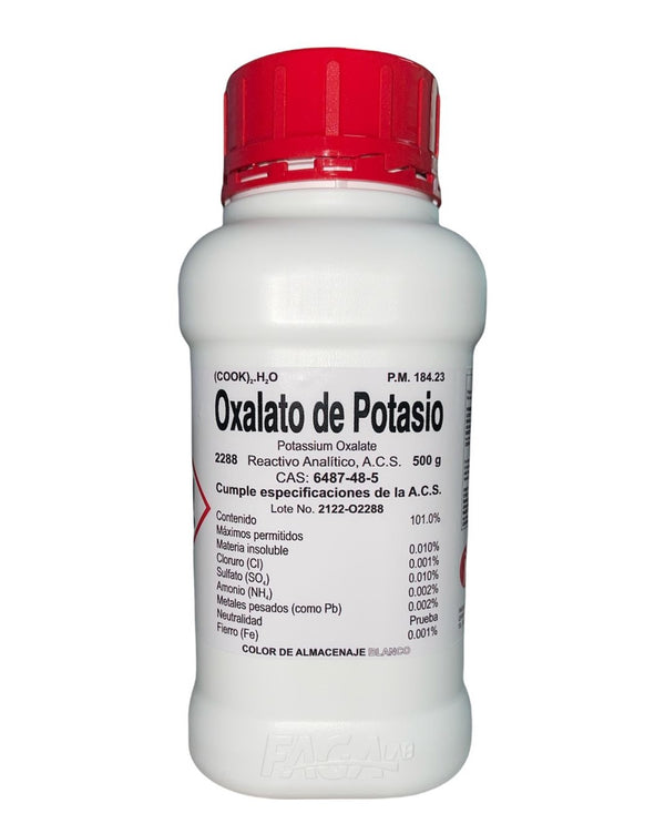 Oxalato de Potasio R. A. de 500 G Fagalab