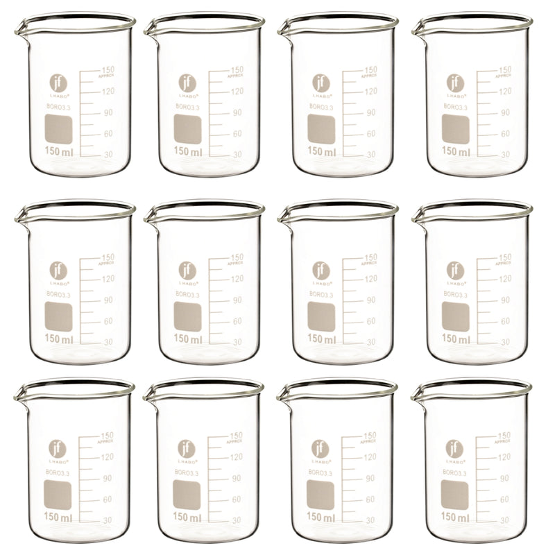Vaso Precipitado De Vidrio 150 Ml Paq C/12 Jf Lhabo ID-3678453