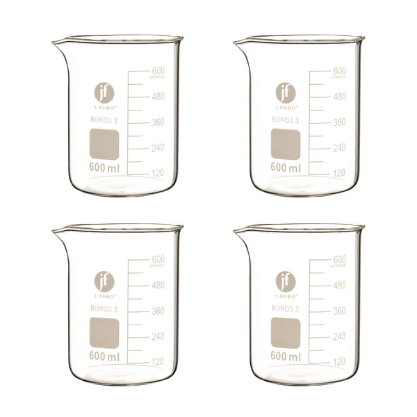 Vaso Precipitado De Vidrio 600 Ml Paq C/4 Jf Lhabo ID-3678546