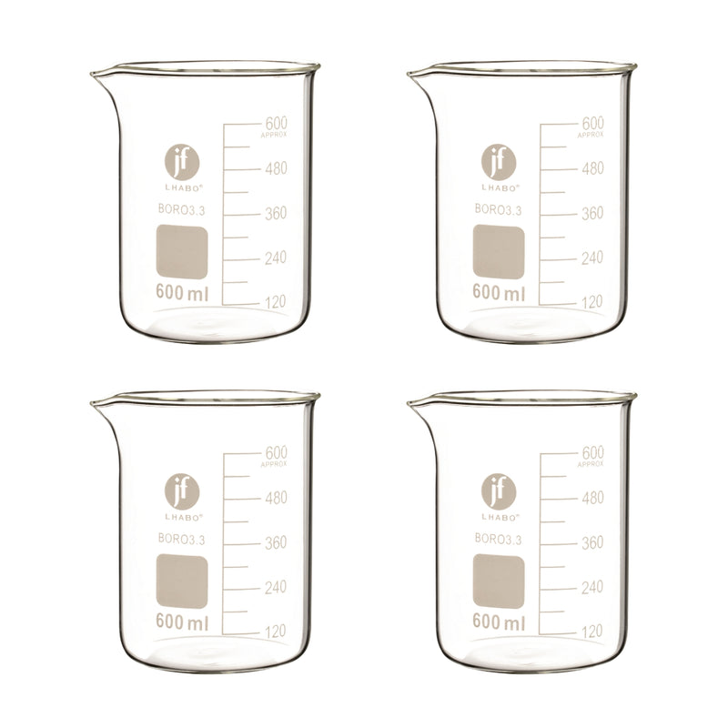 Vaso Precipitado De Vidrio 600 Ml Paq C/4 Jf Lhabo ID-3678546