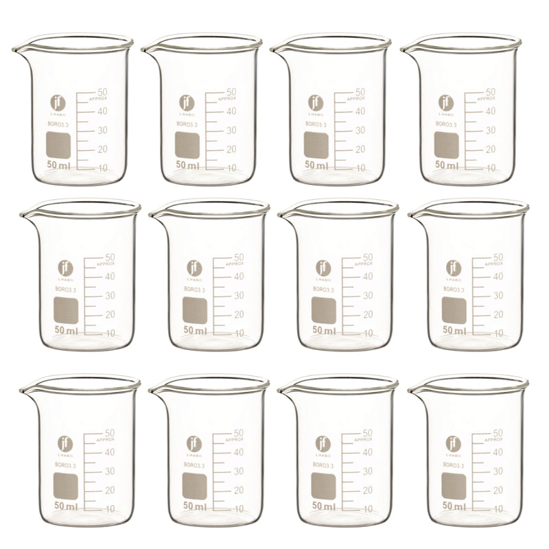 Vaso Precipitado De Vidrio 50 Ml Paq C/12 Jf Lhabo ID-3678359