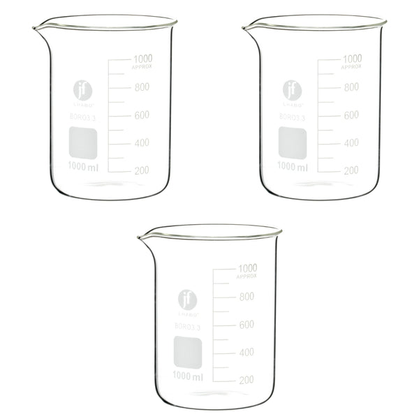 Vaso Precipitado De Vidrio 1000 Ml Paq C/3 Jf Lhabo ID-3680934