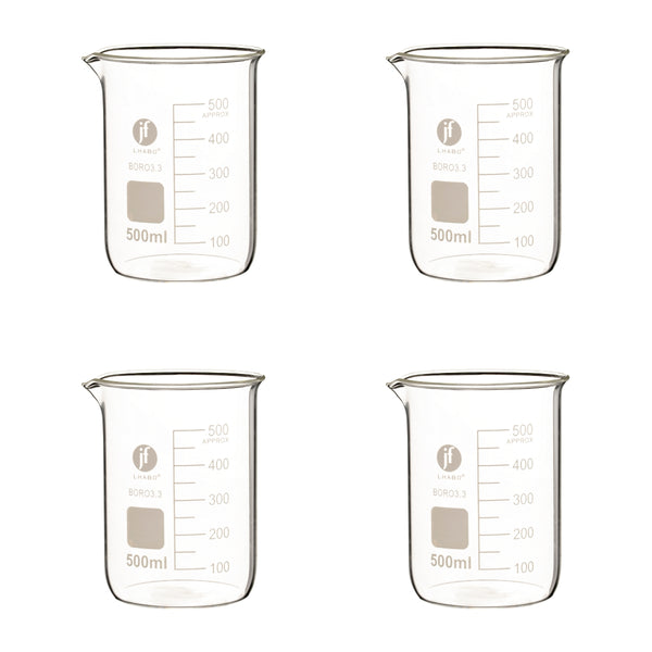 Vaso Precipitado De Vidrio 500 Ml Paq C/ 4 Jf Lhabo ID-3678529