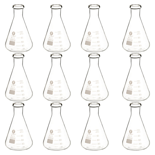 Matraz Erlenmeyer 100 Ml Vidrio Paq C/12 Jf Lhabo ID-3676081