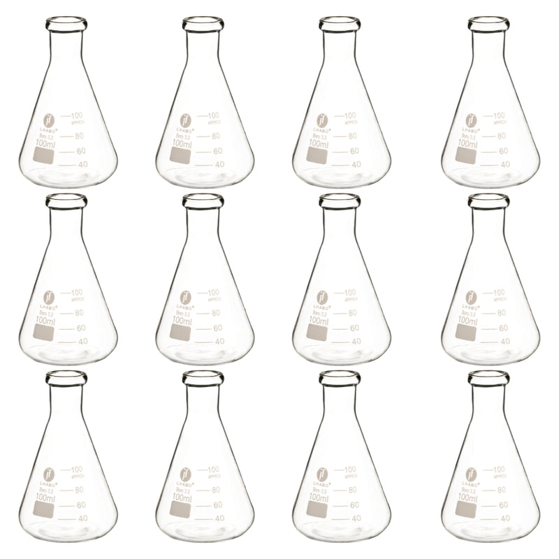 Matraz Erlenmeyer 100 Ml Vidrio Paq C/12 Jf Lhabo ID-3676081