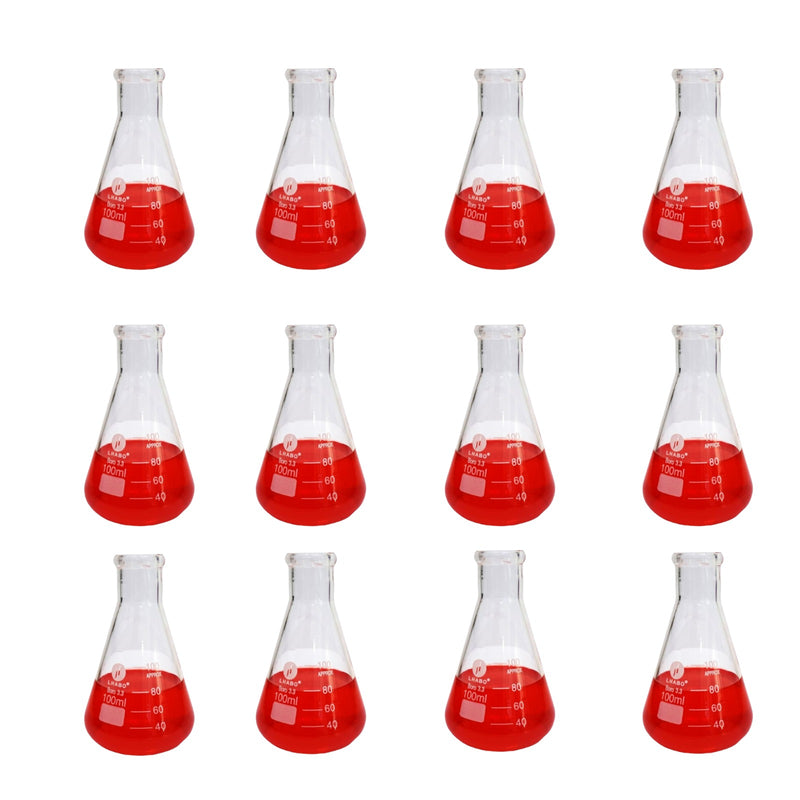 Matraz Erlenmeyer 100 Ml Vidrio Paq C/12 Jf Lhabo ID-2261867