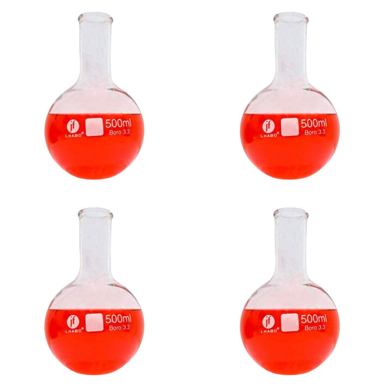 Matraz Fondo Redondo Florencia 500 Ml Paq C/4 Jf Lhabo ID-2487876