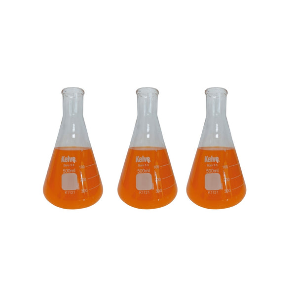 Matraz Erlenmeyer 500 Ml Vidrio Kelve Paq C/3 ID-3226850