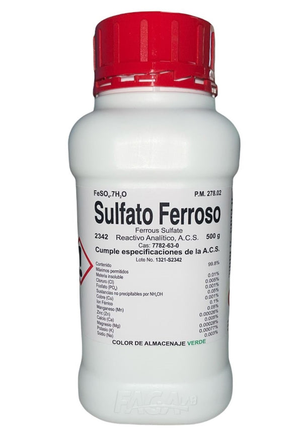 Sulfato Ferroso R. A. De 500 G Fagalab ID-1641279