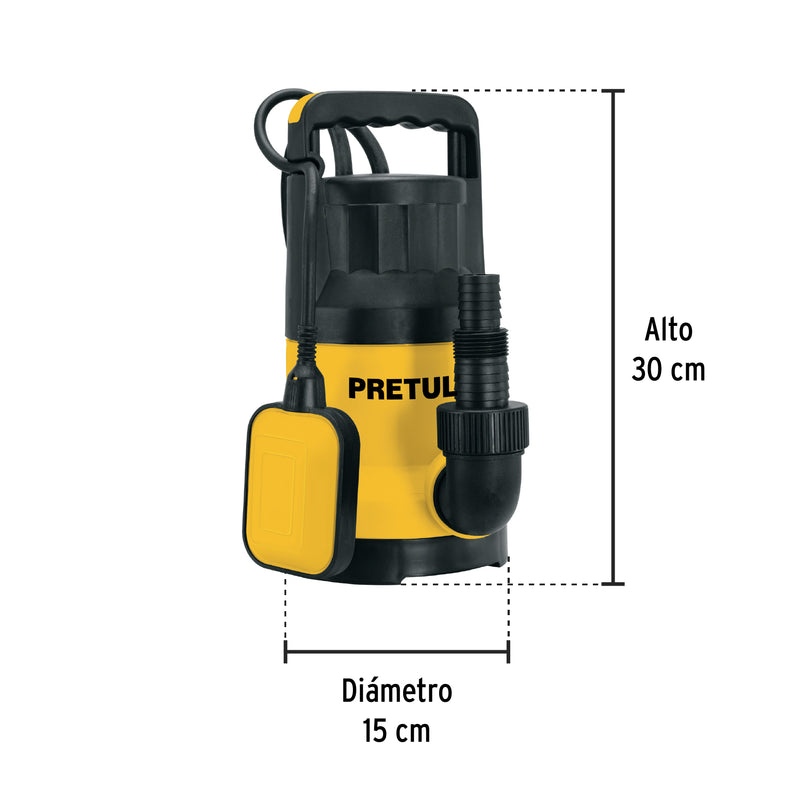 Bomba Sumergible Plástica 1 Hp P/ Agua Limpia, 27197 Pretul ID-3012628