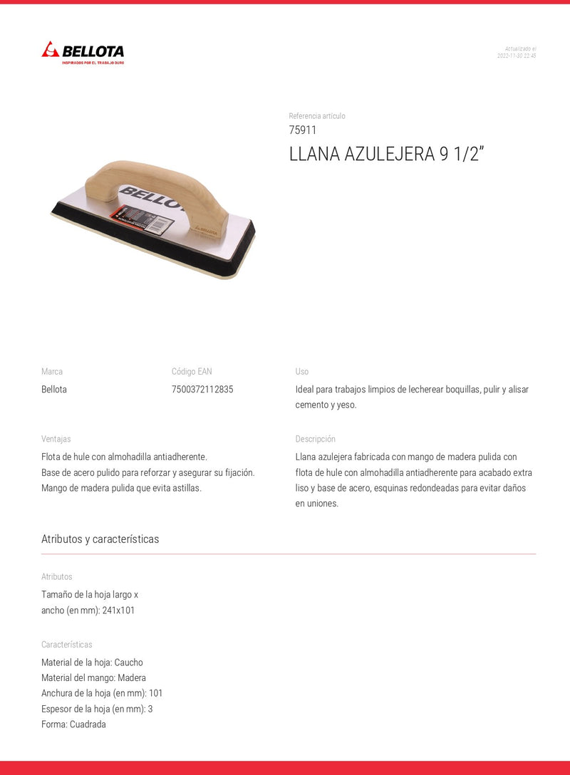 Llana Azulejera Bellota 75911 ID-2075199