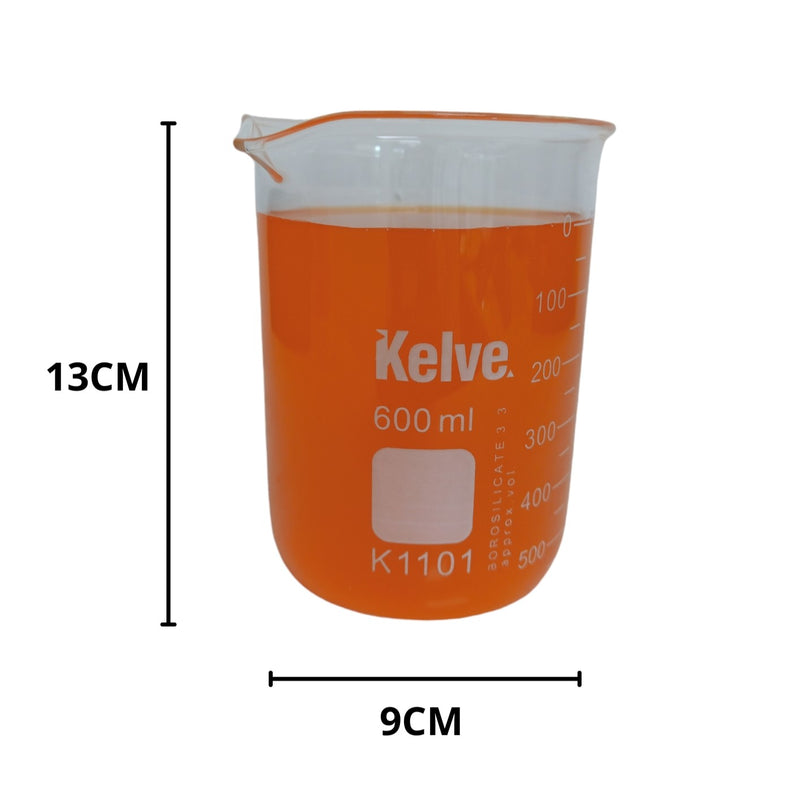 Vaso Precipitado De Vidrio 600 Ml Kelve Paq C/5 ID-3236346