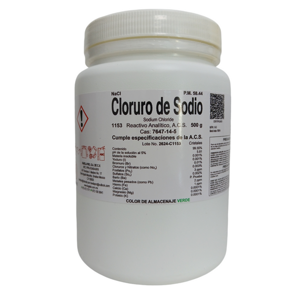 Cloruro de Sodio R. A. de 500 G Jf Lhabo