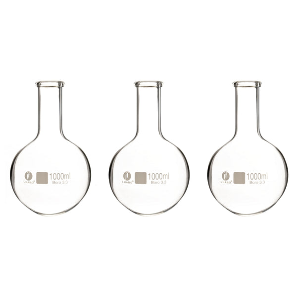 Matraz Fondo Redondo Florencia 1000 Ml Paq C/3 Jf Lhabo ID-3672278