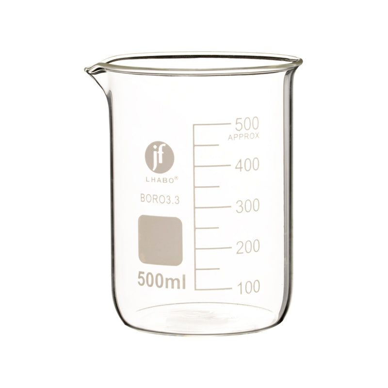 Vaso Precipitado De Vidrio 500 Ml Paq C/8 Jf Lhabo ID-3678534