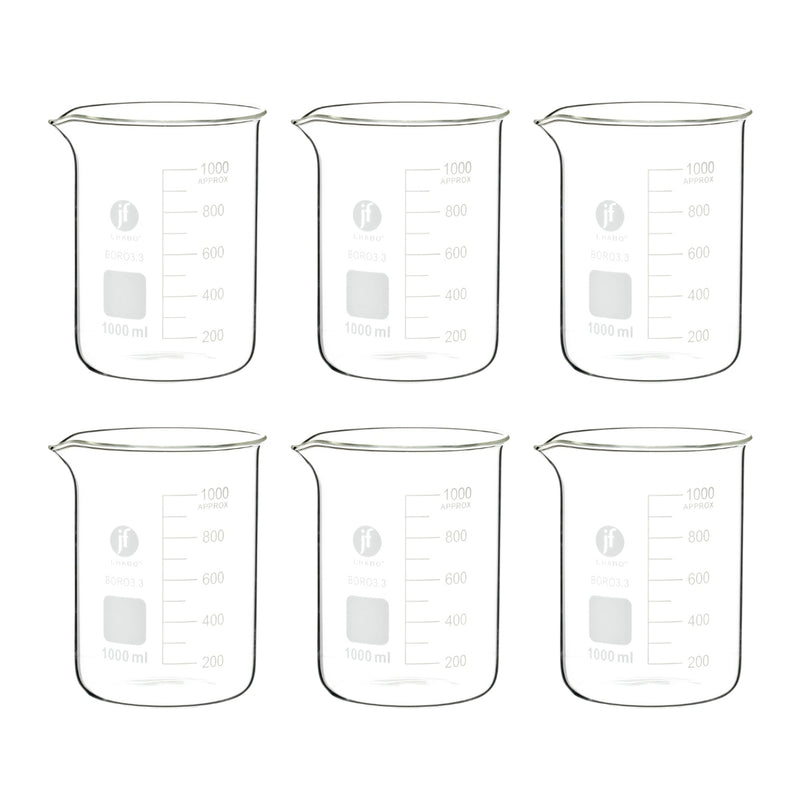 Vaso Precipitado De Vidrio 1000 Ml Paq C/6 Jf Lhabo ID-3681396