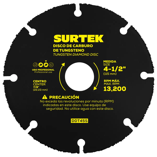 Disco Multicorte Punta De Carburo De Tungsteno Ddt45S Surtek ID-2874459