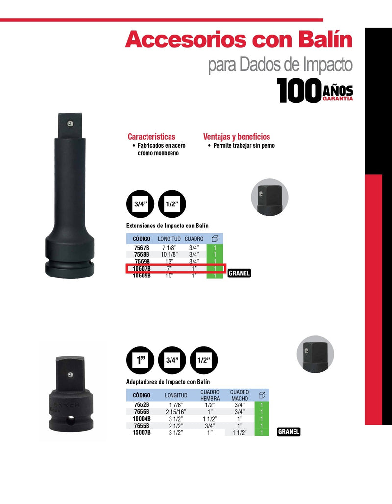 Extensión Impacto 1 X 7 Con Balín 10607B Urrea-H ID-2545760