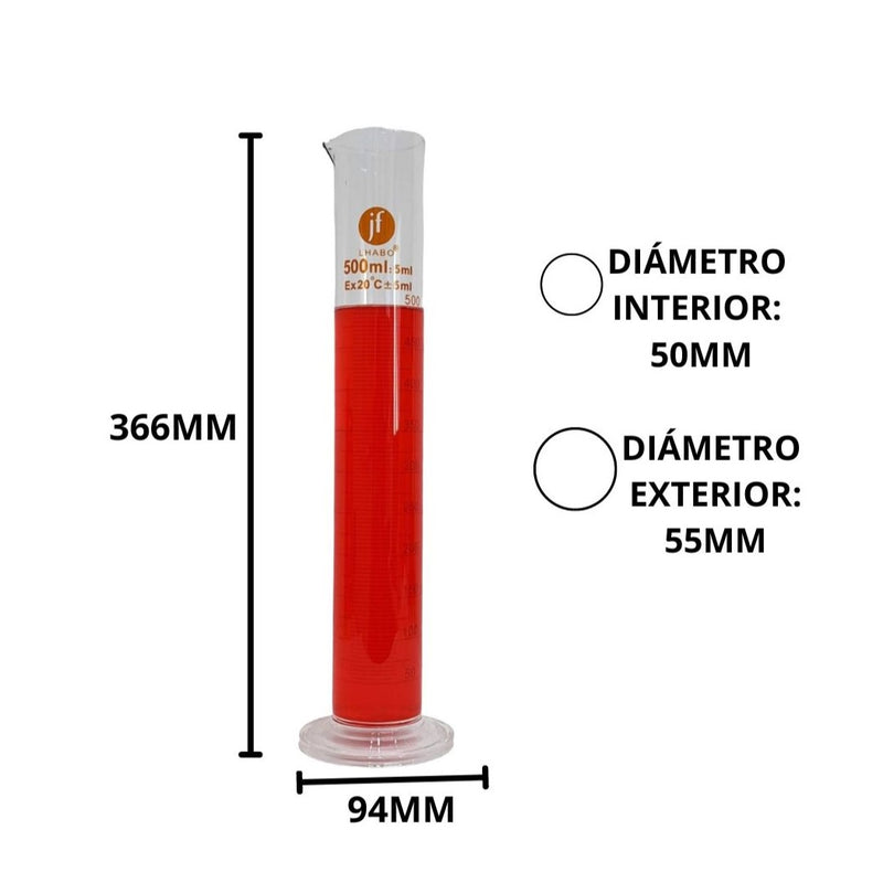 Probeta Graduada De Vidrio 500Ml Clase B Jf Lhabo ID-2244489