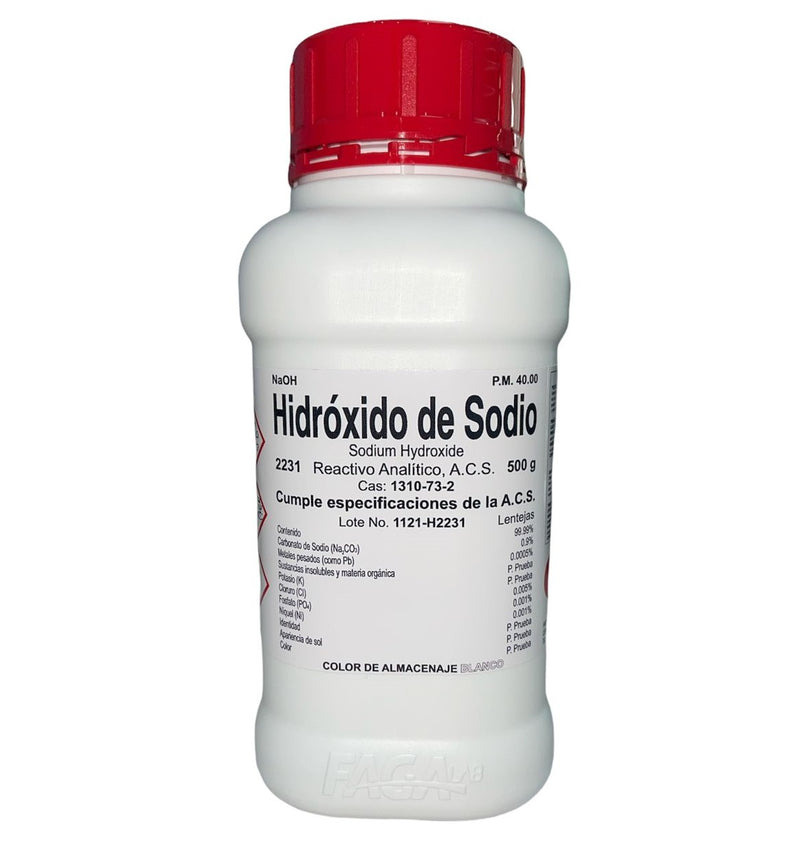 Hidróxido De Sodio (Lentejas) R. A. De 500G Fagalab ID-1639103