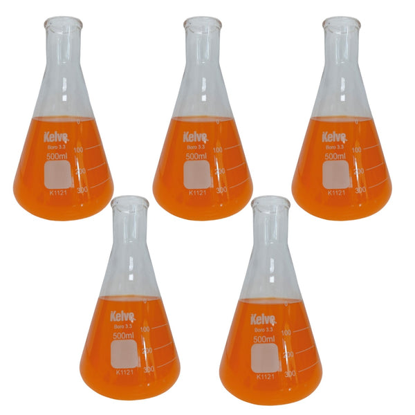 Matraz Erlenmeyer 500 Ml Vidrio Kelve Paq C/5 ID-3226867