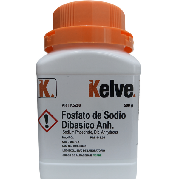 Fosfato De Sodio Dibasico Anhidro R. A. 500 G Kelve ID-2962176