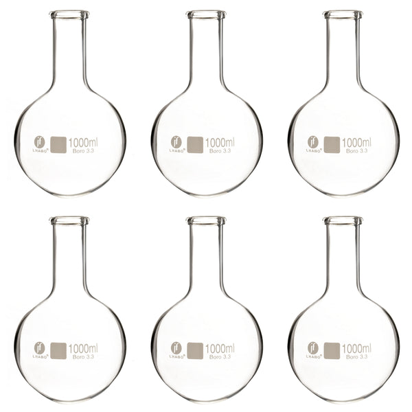 Matraz Fondo Redondo Florencia 1000 Ml Paq C/6 Jf Lhabo